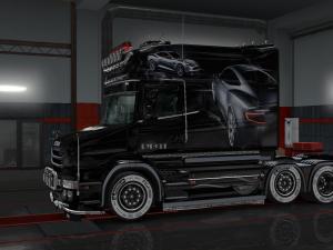 Мод Скин Aston Martin для Scania RS&T версия 2.1.1 для Euro Truck Simulator 2 (v1.28.x, 1.30.x)