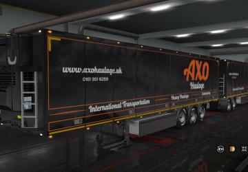 Мод Скин «Axo Haulage LTD» для прицепа и Scania S 2016 v1.0 для Euro Truck Simulator 2 (v1.32.x, 1.33.x)