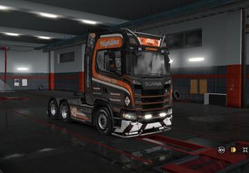 Мод Скин «Axo Haulage LTD» для прицепа и Scania S 2016 v1.0 для Euro Truck Simulator 2 (v1.32.x, 1.33.x)