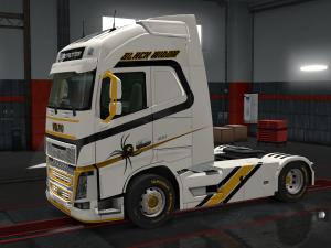 Мод Скин «Black Widow» для Volvo FH версия 1.0 для Euro Truck Simulator 2 (v1.27.x, - 1.33.x)