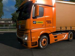 Мод Скин «Correios Brasil» для Mercedes-Benz Actros v1.0 для Euro Truck Simulator 2 (v1.27)