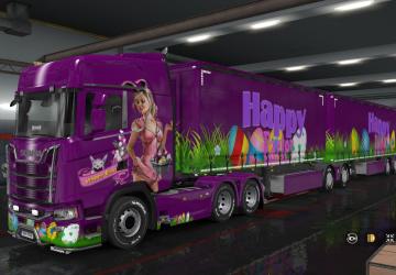 Мод Скин «Easter» для своего прицепа и Scania S 2016 v1.0 для Euro Truck Simulator 2 (v1.32.x, - 1.34.x)