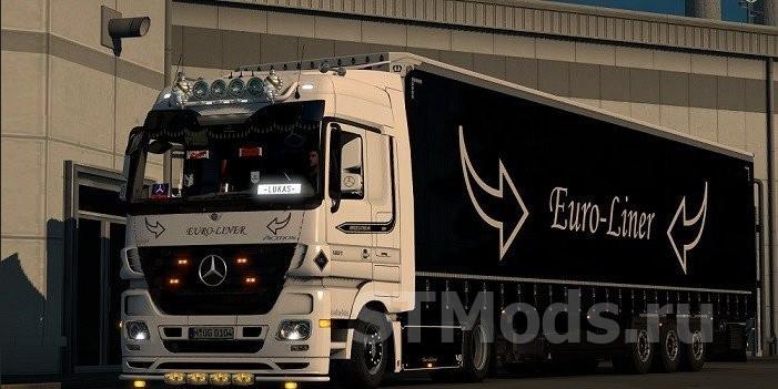 Скачать Мод Скин «Euro-Liner» Для Krone MegaLiner 2017 И Mercedes.