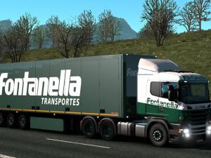 Мод Скин Fontanella для Scania (RJL) + Прицеп Schimitz Fontanella v1.0 для Euro Truck Simulator 2 (v1.28)