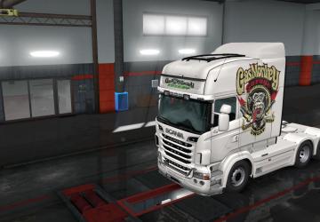 Мод Скин Gas-Monkey для Scania R&S от RJL версия 1.0 для Euro Truck Simulator 2 (v1.35.x, - 1.43.x)