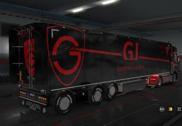 Мод Скин «GJ Express black & red» для прицепа и Scania S 2016 v1.0 для Euro Truck Simulator 2 (v1.32.x, - 1.34.x)