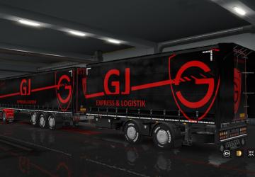 Мод Скин «GJ Express black & red» для прицепа и Scania S 2016 v1.0 для Euro Truck Simulator 2 (v1.32.x, - 1.34.x)