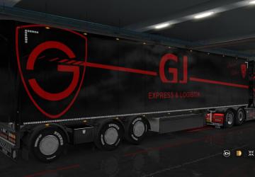 Мод Скин «GJ Express black & red» для прицепа и Scania S 2016 v1.0 для Euro Truck Simulator 2 (v1.32.x, - 1.34.x)