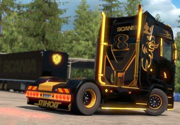 Мод Скин Golden Griffin для Scania S и прицепа v1.0 для Euro Truck Simulator 2 (v1.34.x)