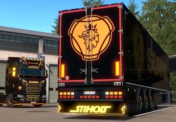 Мод Скин Golden Griffin для Scania S и прицепа v1.0 для Euro Truck Simulator 2 (v1.34.x)