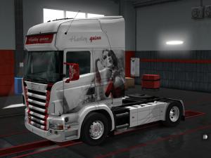 Мод Скин Harley Quinn для Scania (RJL) версия 1.0 для Euro Truck Simulator 2 (v1.28.x)