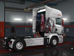 Мод Скин Harley Quinn для Scania (RJL) версия 1.0 для Euro Truck Simulator 2 (v1.28.x)