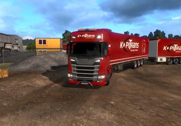 Мод Скин «KopiTrans» для своего прицепа и Scania R 2016 v1.0 для Euro Truck Simulator 2 (v1.32.x)