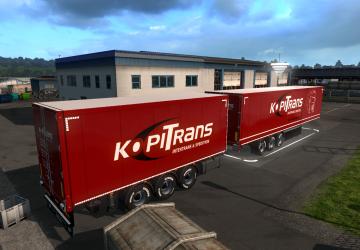 Мод Скин «KopiTrans» для своего прицепа и Scania R 2016 v1.0 для Euro Truck Simulator 2 (v1.32.x)