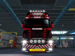 Мод Скин «Mammoet» для Scania R (RJL) + Lightbox v1.0 для Euro Truck Simulator 2 (v1.28.x, - 1.37.x)