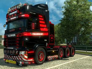 Мод Скин «Mammoet» для Scania R (RJL) + Lightbox v1.0 для Euro Truck Simulator 2 (v1.28.x, - 1.37.x)