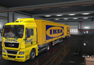 Мод Скин пак «Ikea» для  Man TGS и стандартных прицепов v1.1 для Euro Truck Simulator 2 (v1.34.x, 1.35.x)