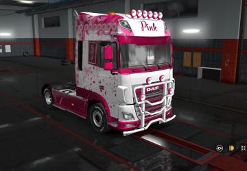 Мод Скин «Pink» + Бонус для DAF XF Euro 6 версия 1.0 для Euro Truck Simulator 2 (v1.32.x, - 1.35.x)