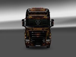 Мод Скин Призрачный гонщик для Scania RS RJL версия 2.1 для Euro Truck Simulator 2 (v1.27)