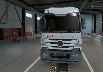 Мод Скин РЖД для Mercedes Actros MP3 версия 1.0 для Euro Truck Simulator 2 (v1.36.x, - 1.39.x)