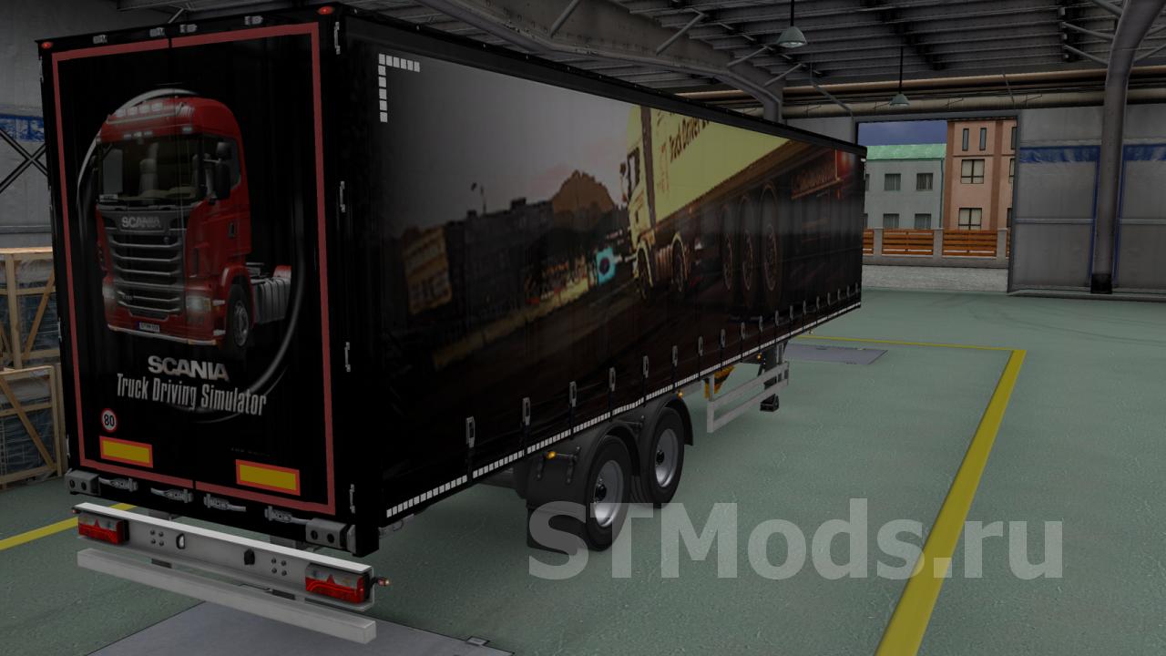 Скачать мод Скин «Scania Truck Driving Simulator» для своего прицепа v1.0  для Euro Truck Simulator 2 (v1.32.x)