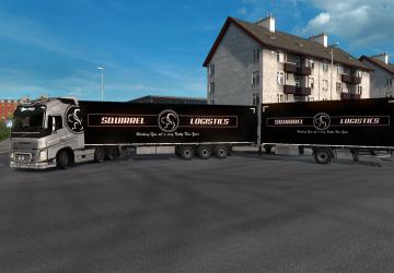 Мод Скин «Squirrel Logistics Combo 2019» для прицепа и Volvo FH16 2012 v1.0 для Euro Truck Simulator 2 (v1.32.x, 1.33.x)