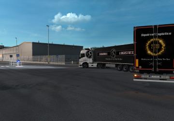 Мод Скин «Squirrel Logistics Combo 2019» для прицепа и Volvo FH16 2012 v1.0 для Euro Truck Simulator 2 (v1.32.x, 1.33.x)