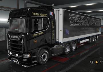 Мод Скин «Team Nemec» для Scania S 2016 версия 1.0 для Euro Truck Simulator 2 (v1.28.x, - 1.34.x)