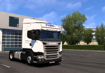Мод Скин транспортной компании «ПЭК» для Scania R v1.0 для Euro Truck Simulator 2 (v1.52)