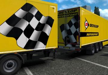 Мод Скинпак «Dunlop Motorsport» для грузовиков и своего прицепа v1.0 для Euro Truck Simulator 2 (v1.32.x, - 1.35.x)