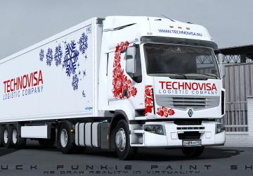 Мод Скинпак TECHNOVISA версия 1.0 для Euro Truck Simulator 2 (v1.35.x, 1.36.x)