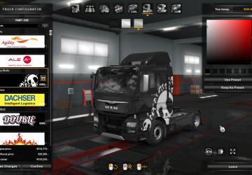 Мод Skins For MAN TGX Euro6 версия 1.1 для Euro Truck Simulator 2 (v1.34.x)