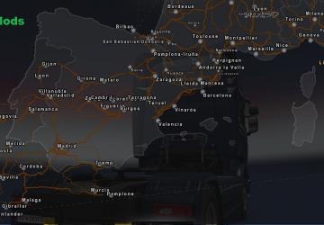 Spain map версия 2.2 для Euro Truck Simulator 2 (v1.31.x)