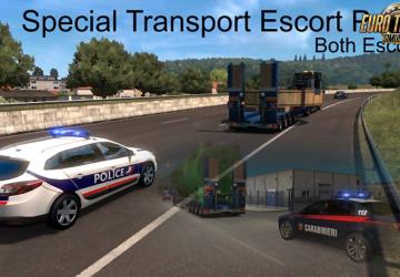 Мод Special Transport Escort Police версия 1.2 для Euro Truck Simulator 2 (v1.35.x, 1.36.x)