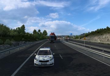 Мод Special Transport Escort Police версия 1.2.1 для Euro Truck Simulator 2 (v1.40.x)