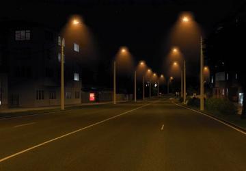 Мод Street Lamps with Fog версия v1.0 для Euro Truck Simulator 2 (v1.44.x)