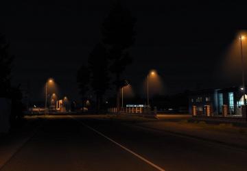 Мод Street Lamps with Fog версия v1.0 для Euro Truck Simulator 2 (v1.44.x)