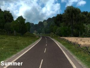 Мод Summer Environment версия 2.5 для Euro Truck Simulator 2 (v1.27.х, 1.28.x)