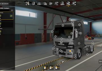 Мод Светодиодные и ксеноновые фары версия 1.0 для Euro Truck Simulator 2 (v1.43.x)