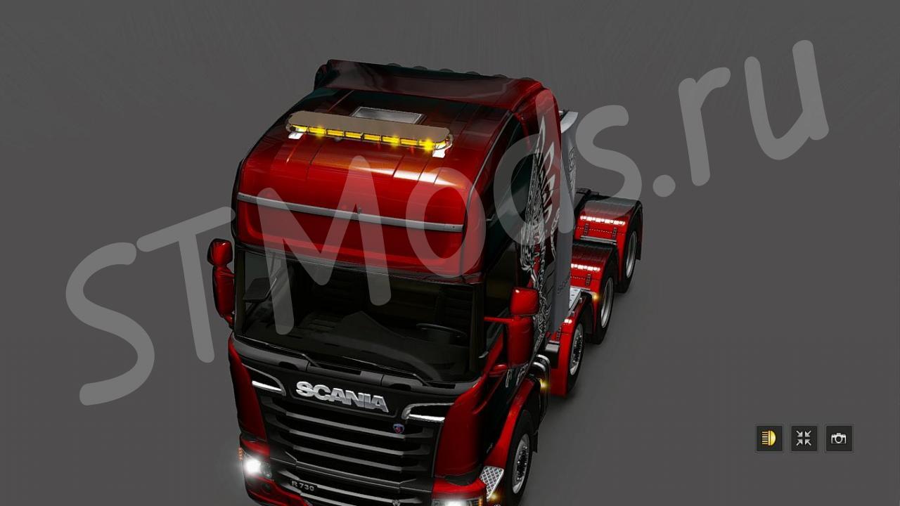 Скачать мод Светодиодные маяки «Beacon» версия 29.08.17 для Euro Truck  Simulator 2 (v1.28х)