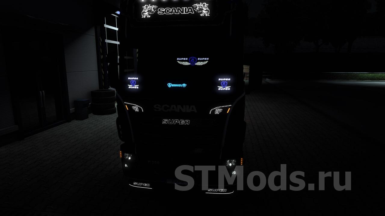 Скачать мод Светодиодные таблички для Scania версия 1.1 для Euro Truck  Simulator 2 (v1.43.x)