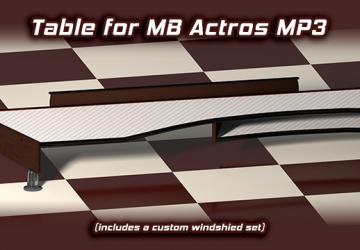 Мод Table & wind-shield set for Actros MP3 v1.11 для Euro Truck Simulator 2 (v1.35.x, - 1.39.x)