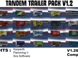 Мод Tandem Trailer Pack версия 1.2 для Euro Truck Simulator 2 (v1.23-1.26.x)