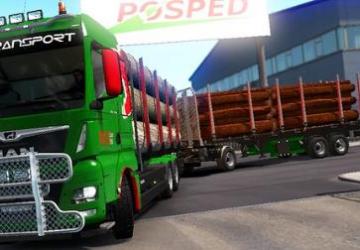 Мод Timber Trailer for MAN TGX Euro 6 MADster v1.0 для Euro Truck Simulator 2 (v1.33.x, 1.34.x)