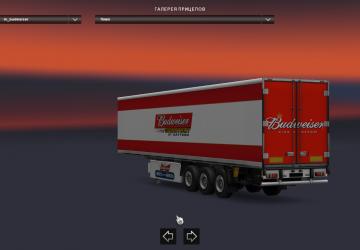 Мод Trailers Pack «Budweiser» версия 1.0 для Euro Truck Simulator 2 (v1.28.x, 1.30.x)