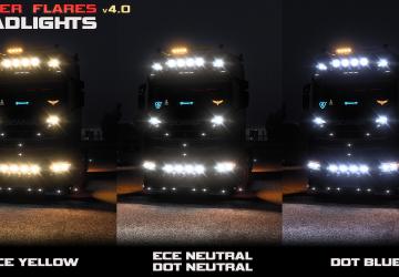 Мод Улучшенный свет фар версия 4.0 для Euro Truck Simulator 2 (v1.49.x)