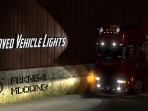 Мод Улучшенный свет всего транспорта версия 2.1 для Euro Truck Simulator 2 (v1.28.x)