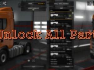 Мод Unlock All Parts Truck & Trailers версия 7.0 для Euro Truck Simulator 2 (v1.30.x, 1.31.x)