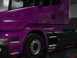 Мод V8 Door Badges for RJL Scania версия 2.0 для Euro Truck Simulator 2 (v1.28.x)