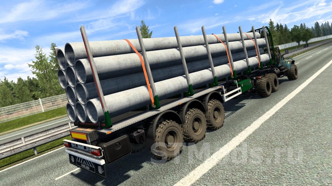 Скачать мод Внедорожное шасси под стандартные прицепы v1.0 для Euro Truck  Simulator 2 (v1.41.x)